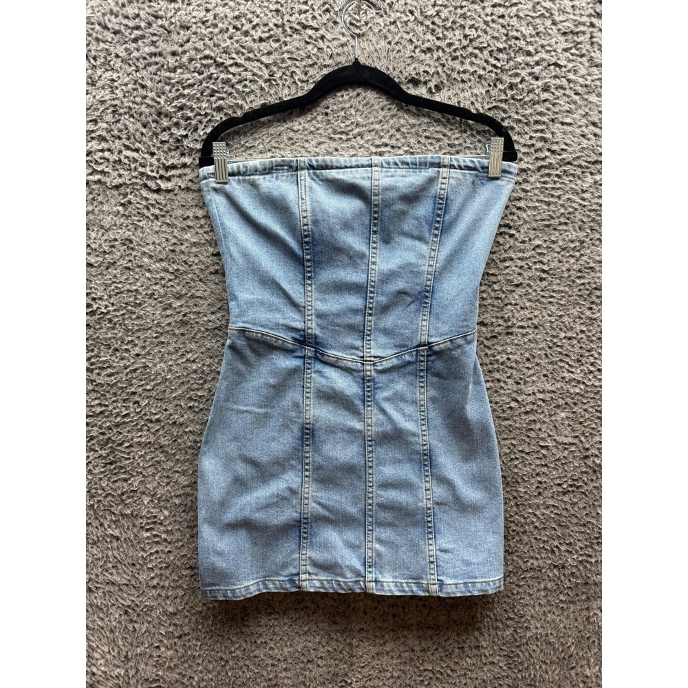 Antonio Melani Strapless Denim Mini SAMPLE Dress Light Wash Blue Womens Size 4